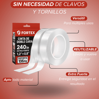 1+1 GRATIS | Cinta Doble Faz Transparente Ultra Resistente