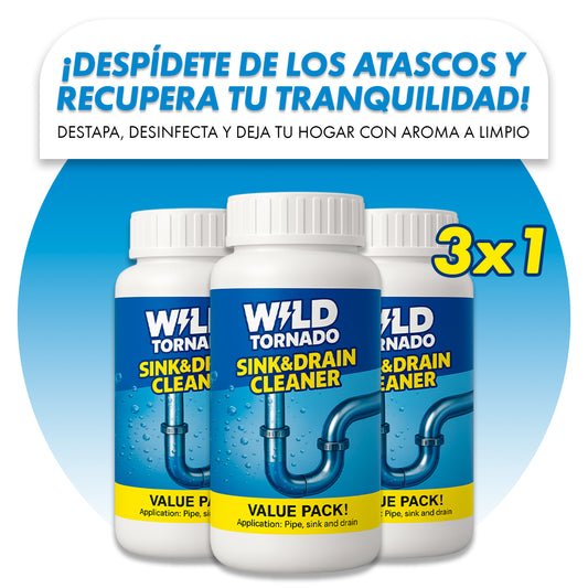 2x1 | Polvo destapador de cañerias 4 en 1 - TurboClean©